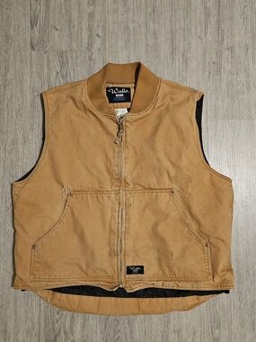 Walls Vintage XL Tan Duck Quilted Work Vest